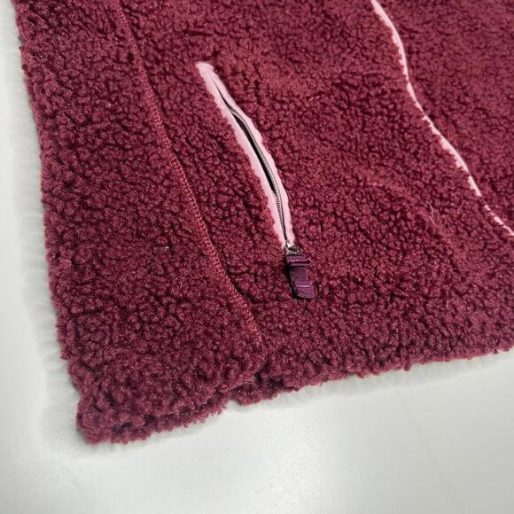 Orvis Women’s Sherpa Fleece Vest Burgundy Pink L Large Zip Front Outdoor Casual - Picture 6 of 9